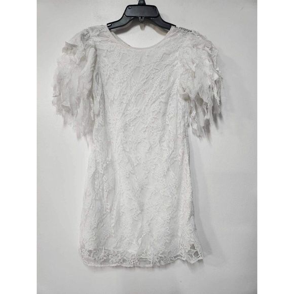 Free People Songbird Mini Dress White Size L. A40 - Picture 7 of 9